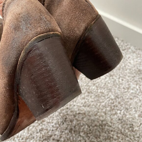 rag and bone | Brown Mercer Suede Slouch Ankle Boots - Size EU 37.5 - Picture 8 of 16